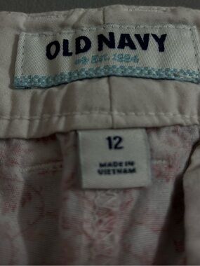 Old Navy White Shorts with Light Pink Floral Print